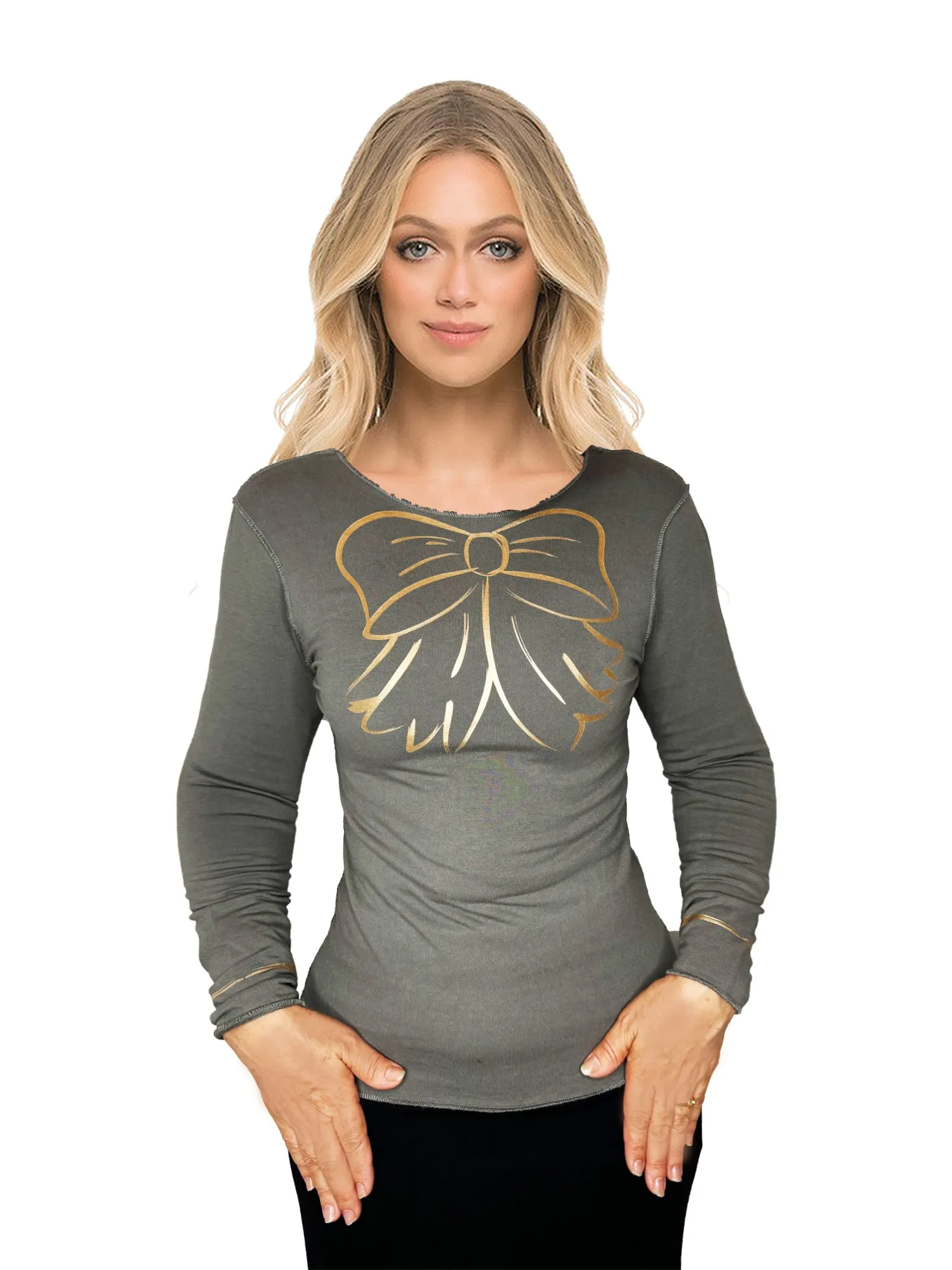 Teela Imprinted Bow Top