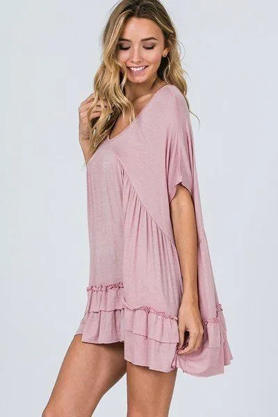 Tiered Ruffle Detail Relaxed Top