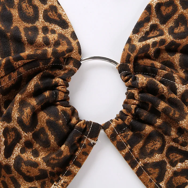 VenusFox Leopard Printed Sexy Crop Top