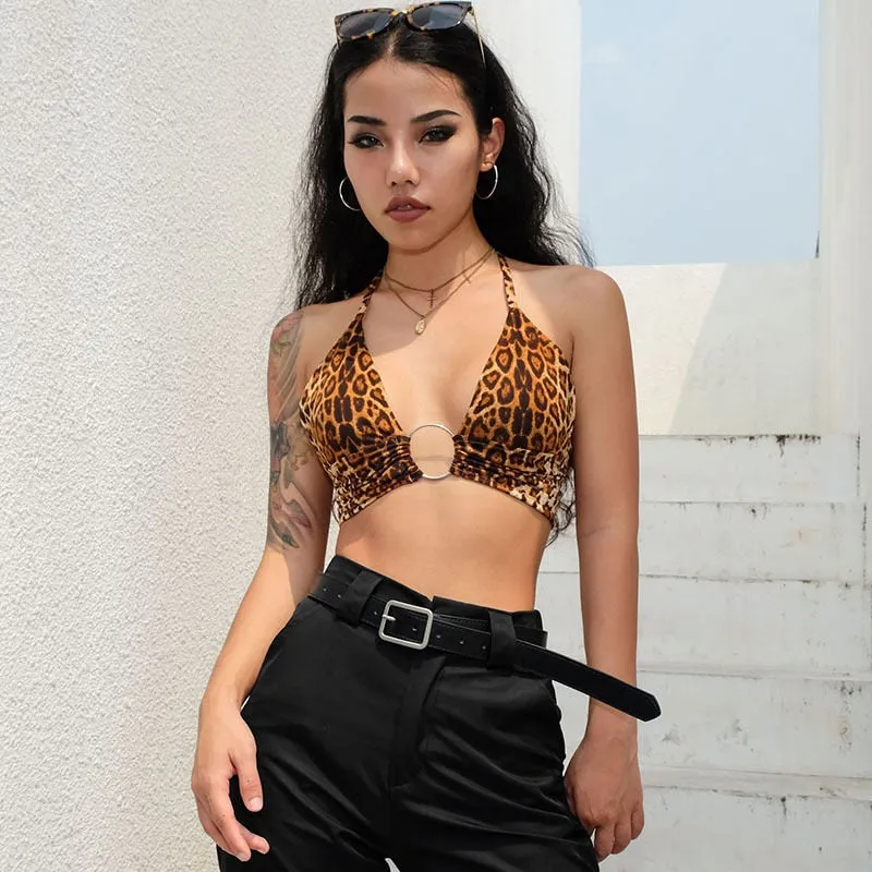 VenusFox Leopard Printed Sexy Crop Top