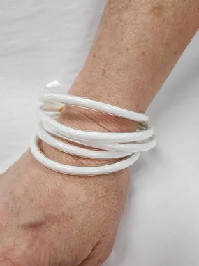 White Jelly Tube Guitar Bracelet Set