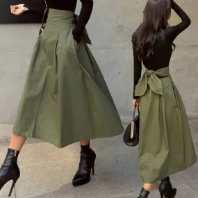 Wild High Waist Bow Slim Skirts